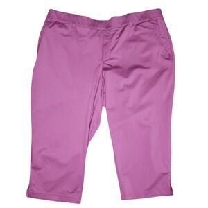 Lands End Pants Womens Plus Size 3X 24W-26W Solid All Purple Pull On Crop